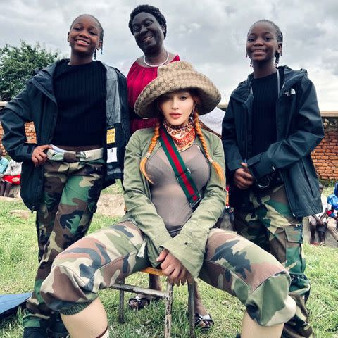 <p>Madonna/Instagram</p> Madonna and twins Stella and Estere in Malawi