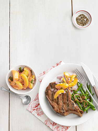 Grilled Pork Chop with Zesty Apricots