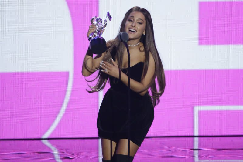 Ariana Grande attends the MTV Video Music Awards in 2018. File Photo by John Angelillo/UPI