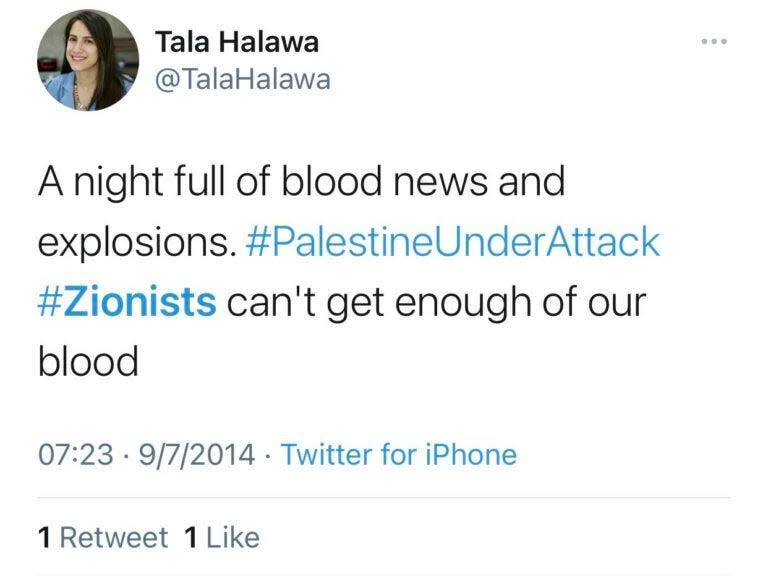 Tala Halawa tweet
