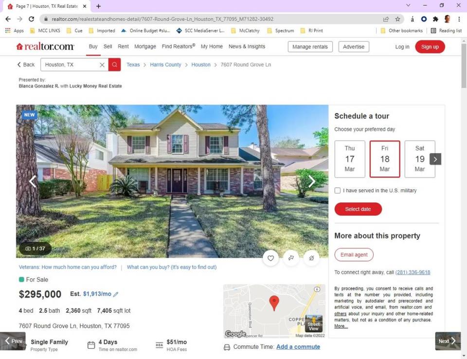 This home in an established Houston neighborhood listed for $295,000.