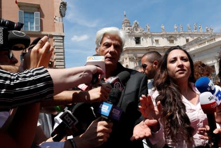 The brother of Emanuela Orlandi, who went missing 36 years ago, Pietro Orlandi, leaves the Vatican after two tombs were opened in a cemetery on its grounds to test the DNA of bones to help solve one of Italy's most enduring mysteries in the Vatican