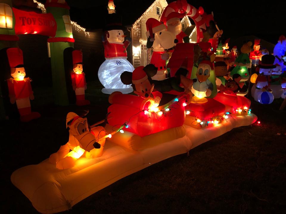 Merry Christmas from Katie Land at 7637 Knollridge Ave. NE in Plain Township features 100 inflatables and a nightly opportunity to meet Santa Claus.