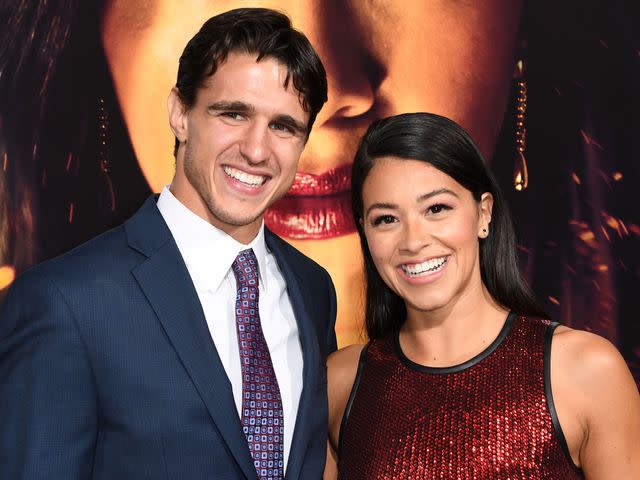<p>MARK RALSTON/AFP/Getty</p> Joe LoCicero and Gina Rodriguez at the movie premiere of 'Miss Bala' in January 2019.