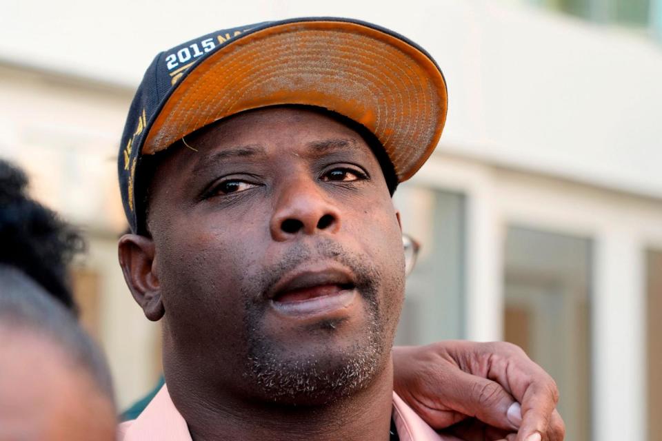 PHOTO: Eddie Terrell Parker speaks outside the federal courthouse in Jackson, Miss., March 19, 2024. (Rogelio V. Solis/AP)