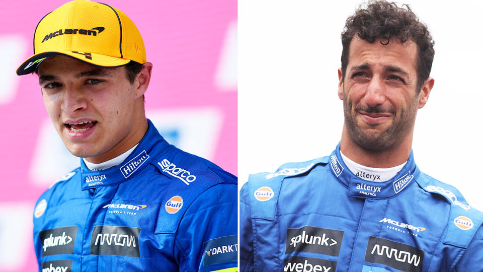 McLaren F1 driver Lando Norris says there is little more he can do to help Daniel Ricciardo acclimatise to his new team, mid-way through the 2021 season. Pictures: Getty Images