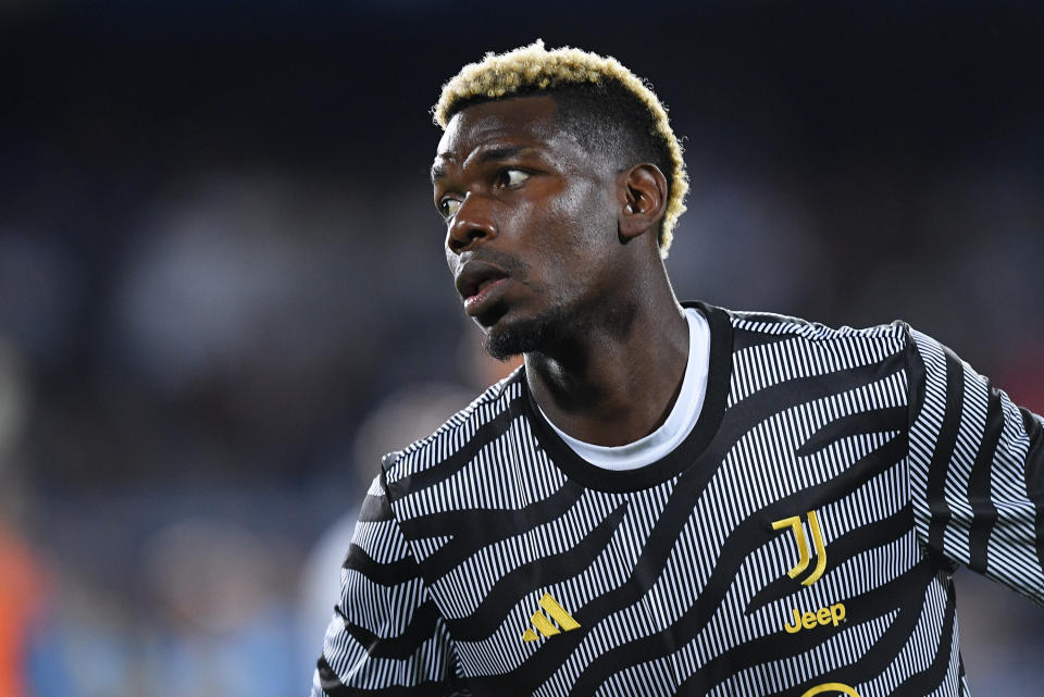 Paul Pogba of Juventus FC looks on during the Serie A Tim match between Empoli FC and Juventus FC at Stadio Carlo Castellani on September 3, 2023 in Empoli, Italy. (Photo by Giuseppe Maffia/NurPhoto via Getty Images)