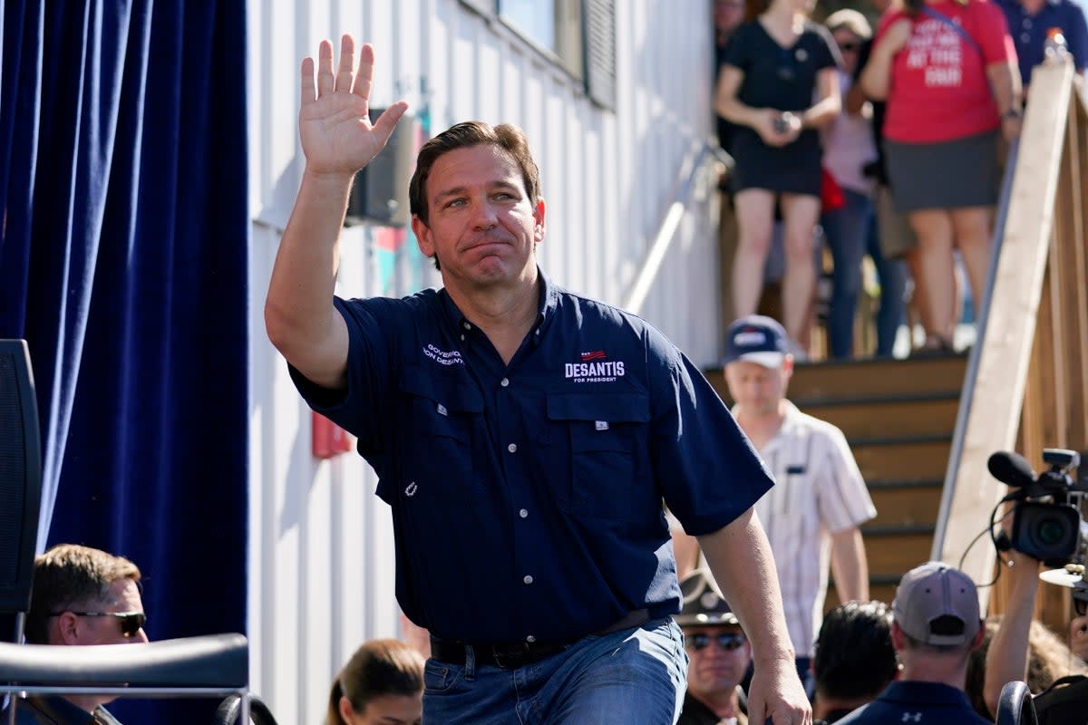 Ron DeSantis at the Iowa State Fair.  (Copyright 2023 The Associated Press. All rights reserved)