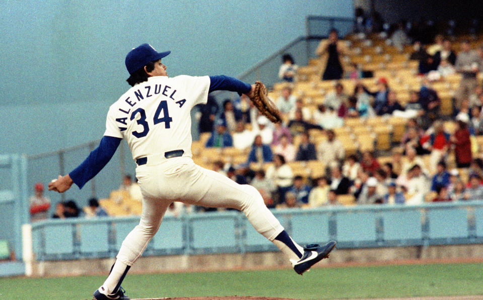 Fernando Valenzuela。（Photo by Bob Riha, Jr./Getty Images）