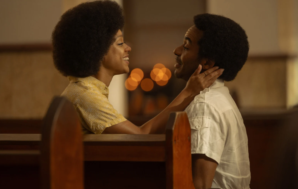 Tiffany Boone (Gwen Fontaine) et André Holland (Huey P. Newton) dans « The Big Cigar ».