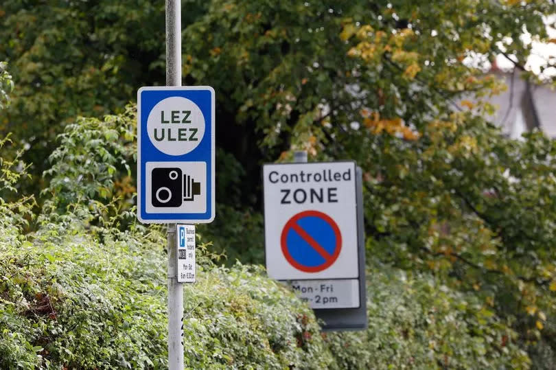 A general view of an ULEZ sign in Northwood in north London, Britain 01 September 2023. Facundo Arrizabalaga/MyLondon