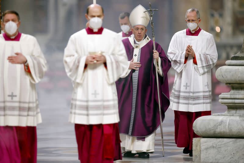 FILE PHOTO: Ash Wednesday mass in St. Peter's Basilica at the Vatican