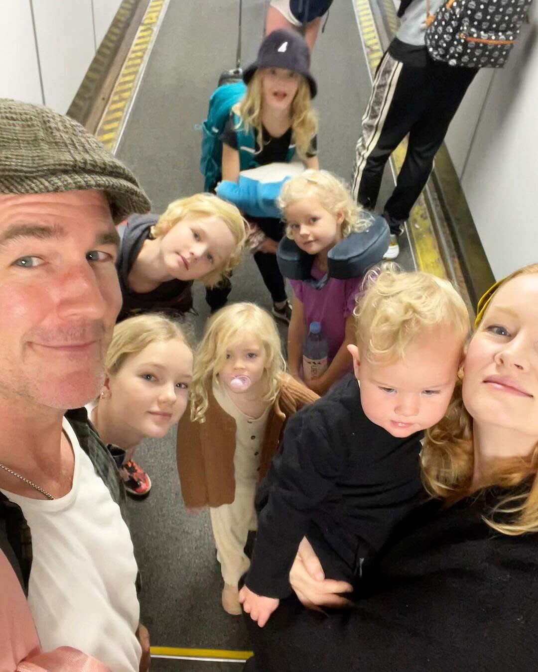 James Van Der Beek Reflects on Family Vacations as He Travels By Plane with All 7 Kids
