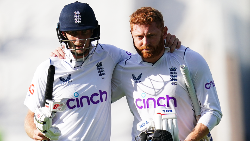 England stars Joe Root (pictured left) and Jonny Bairstow (pictured right) leave Headingley.