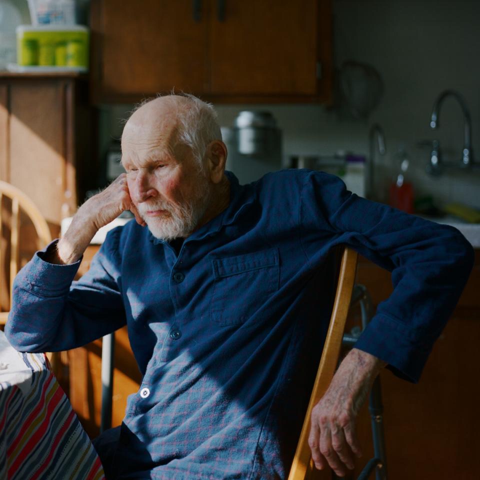 Andrew Stefanski sits at his dining room table on an afternoon in late September.