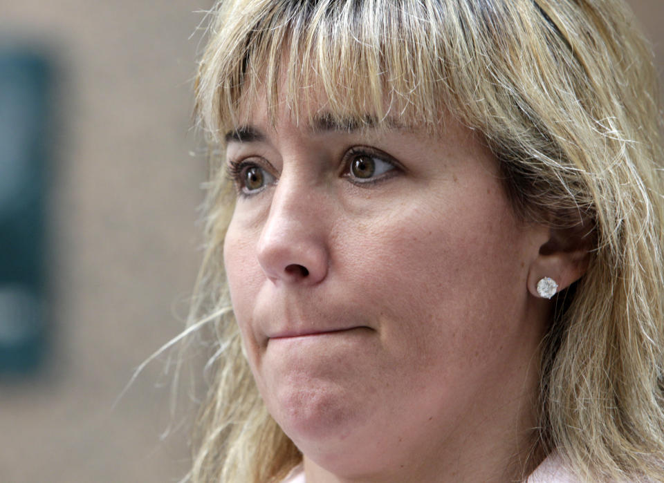 Boxer Christy Martin talks during a news conference in Los Angeles on Monday, Aug 15, 2011. The California State Athletic Commission has upheld ring officials' decision to stop boxer Christy Martin's June 4 bout with Dakota Stone after Martin suffered a broken right hand. (AP Photo/Nick Ut)