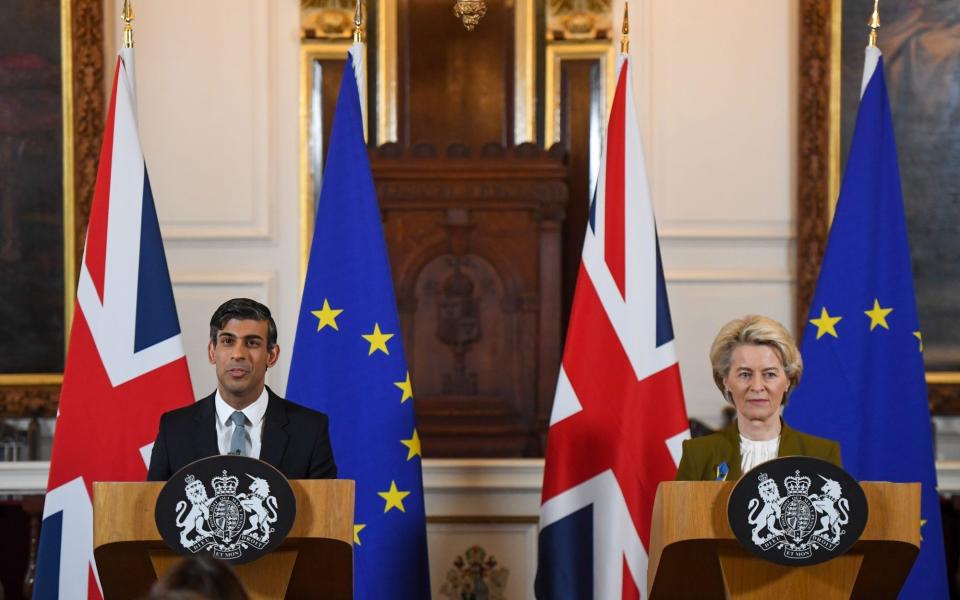 Rishi Sunak and Ursula von der Leyen hold a press conference in Windsor - Chris J. Ratcliffe /Bloomberg