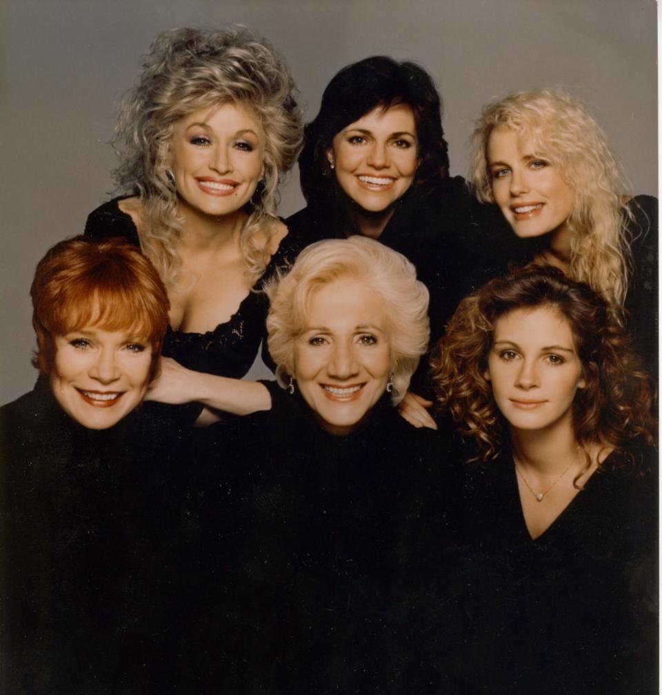 Clockwise from upper left, Dolly Parton, Sally Field, Daryl Hannah, Julia Roberts, Olympia Dukakis and Shirley MacLaine starred in "Steel Magnolias" in 1989.