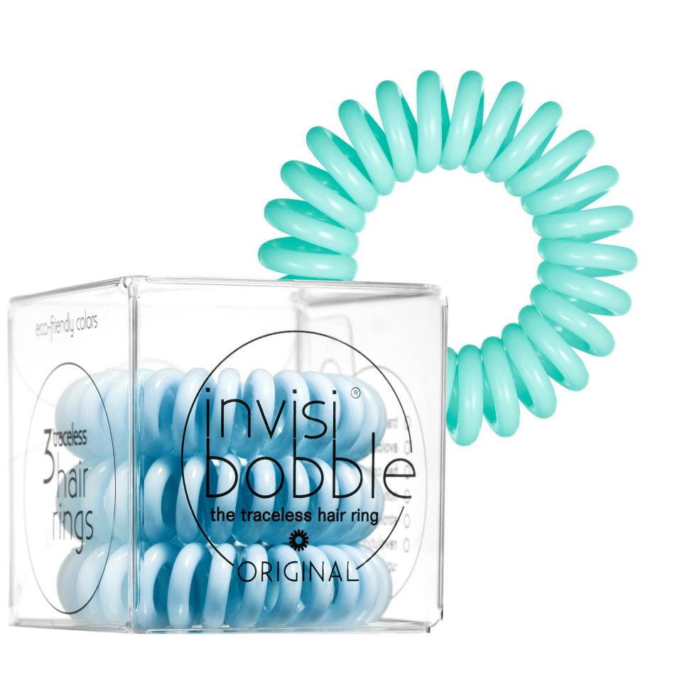 <a href="http://www.sephora.com/original-the-traceless-hair-ring-P405036?skuId=1781319" rel="nofollow">Invisibobble Original the Traceless Hair Ring</a>, $8 for 3