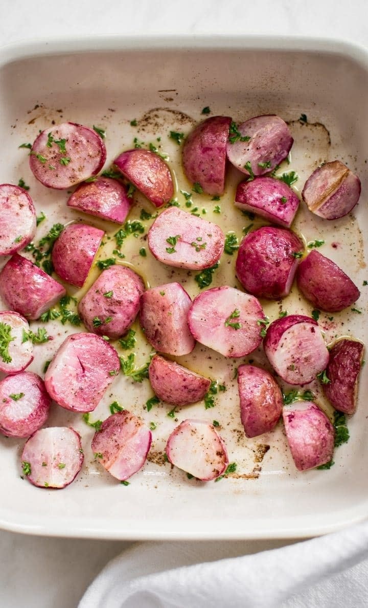 roasted radishes