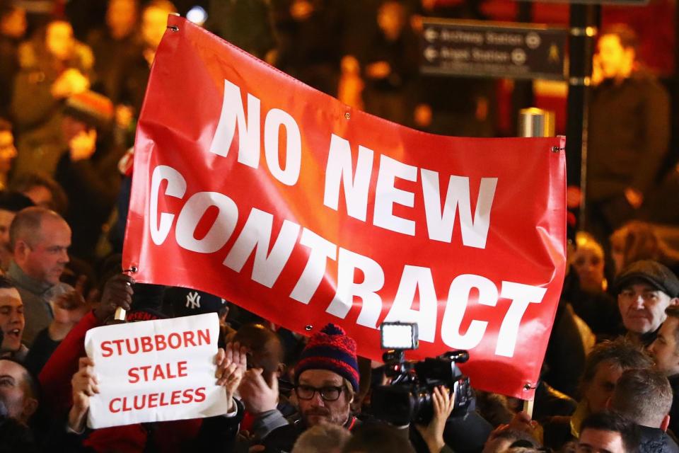 Hundreds of Arsenal fans stage anti-Arsene Wenger protest before Bayern Munich Champions League clash