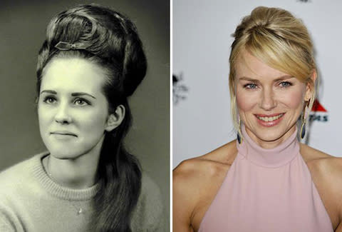 <p><b>Naomi Watts (Best Actress)</b><br>Nominated for: The Impossible<br><br>Reece Witherspoon recently wrote a fan letter to Naomi, praising her courageous performance in ‘The Impossible’. Wonder if She feels the same about Naomi’s equally courageous hair in this photo from Ysgol Gyfun Llangefni Welsh Language school?</p>