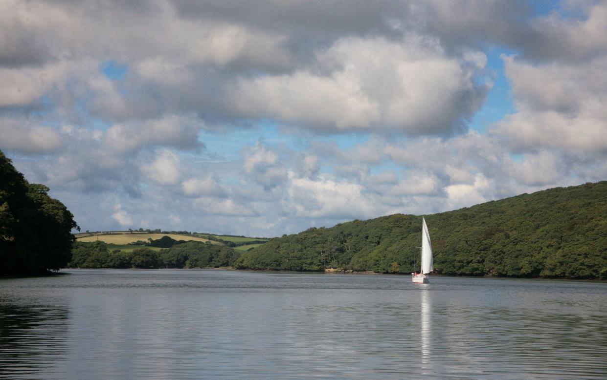 A sailing yacht in Cornwall, England, UK