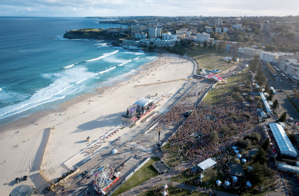 The Sydney Gay and Lesbian Mardis Gras beach party on Bondi Beach. 