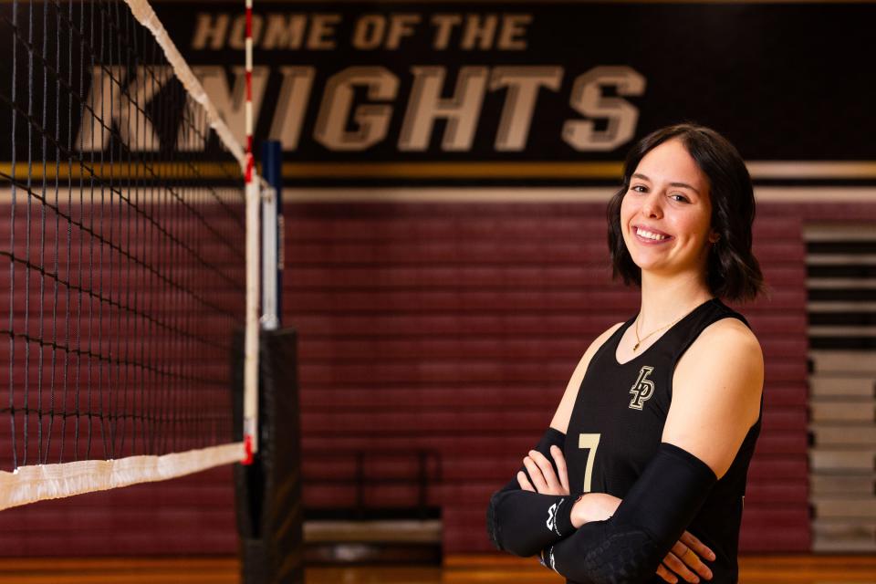 Lone Peak High School’s Zoey Burgess, named 2023 Deseret News Ms. Volleyball, poses for a portrait at Lone Peak High School in Highland on Saturday, Nov. 25, 2023. | Megan Nielsen, Deseret News