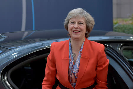 Britain's Prime Minister Theresa May arrives at the EU summit in Brussels, Belgium, October 21, 2016. REUTERS/Eric Vidal