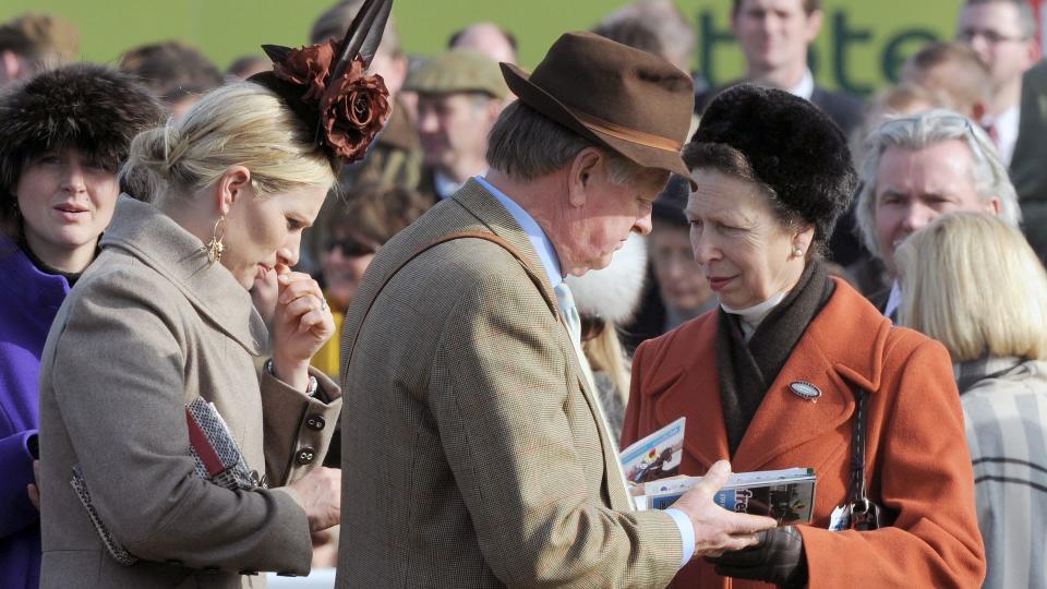 Anne with Andrew and Zara at the races