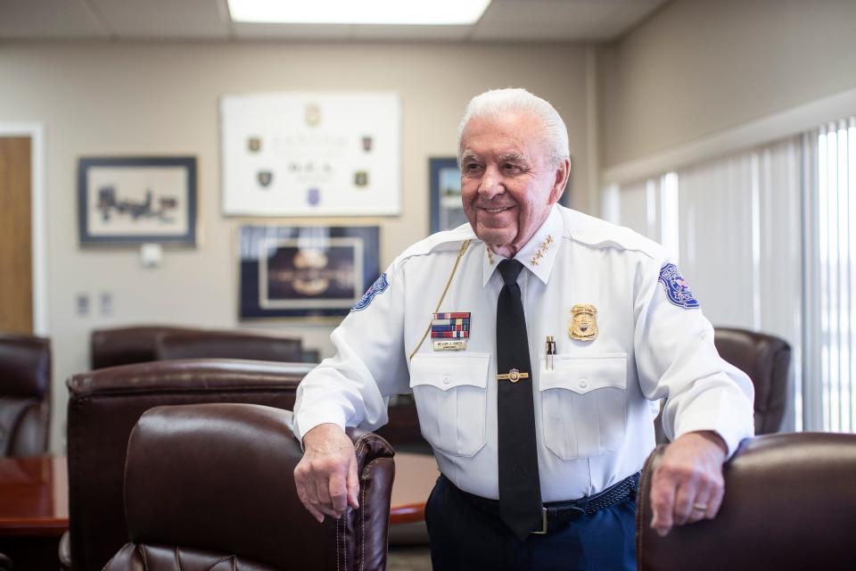 Warren Police Commissioner William Dwyer in his office at the Christopher M. Wouters Police Headquarters in Warren on Wednesday, Dec. 13, 2023.