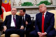 U.S. President Donald Trump meets with Turkey's President Erdogan at the White House in Washington