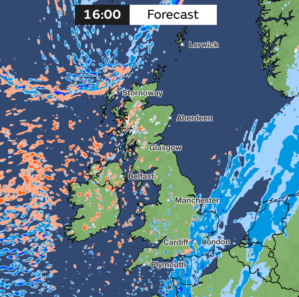North-west Scotland may experience some snow and wintry showers by late afternoon on Thursday. (Met Office)