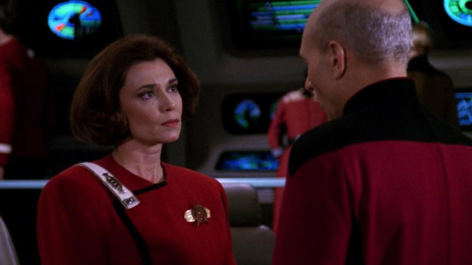Captain Rachel Garrett of the Enterprise-C, as seen in the Star Trek: The Next Generation episode "Yesterday's Enterprise."