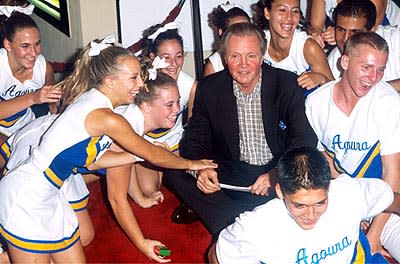 Jon Voight depends on the kindness of cheerleaders at the Mann Bruin Theater premiere of Universal's Bring It On