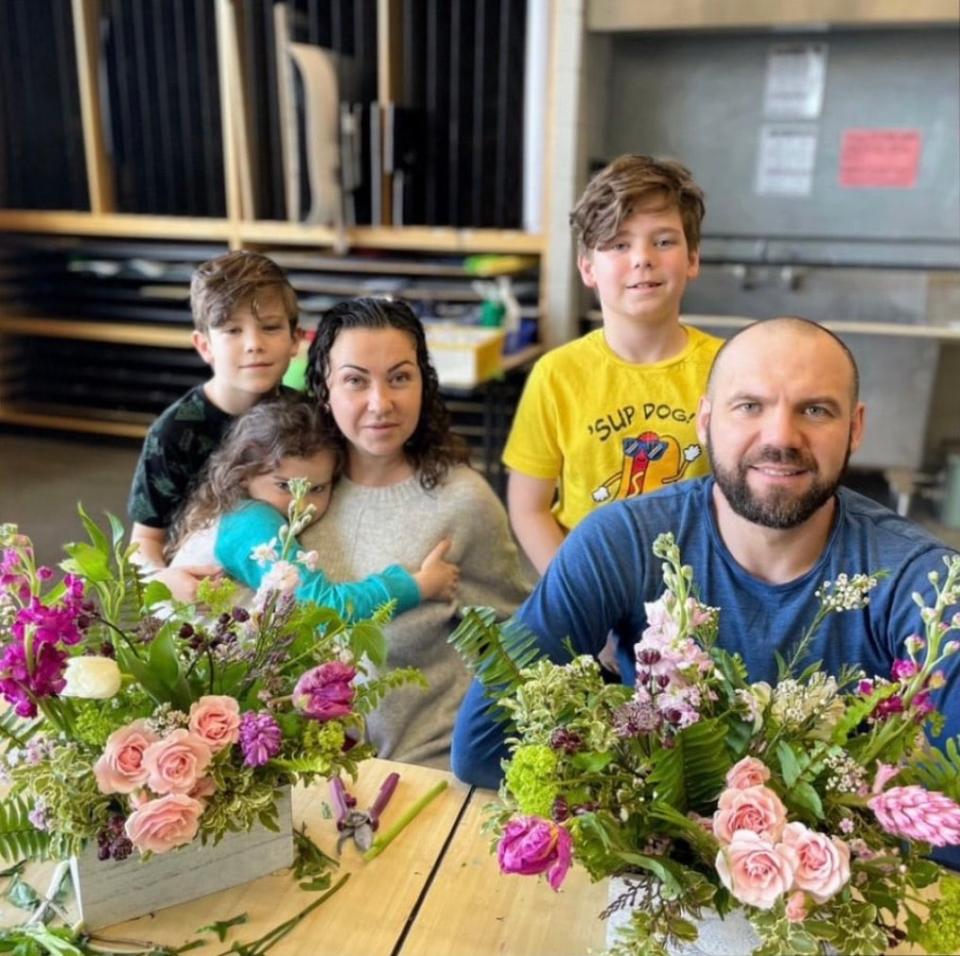 Victor and Rimma Dotsenko pose in this undated photograph with their three children, David, Adam and Emma. (UMCA Rich Tree Academy/@umcaschool - image credit)