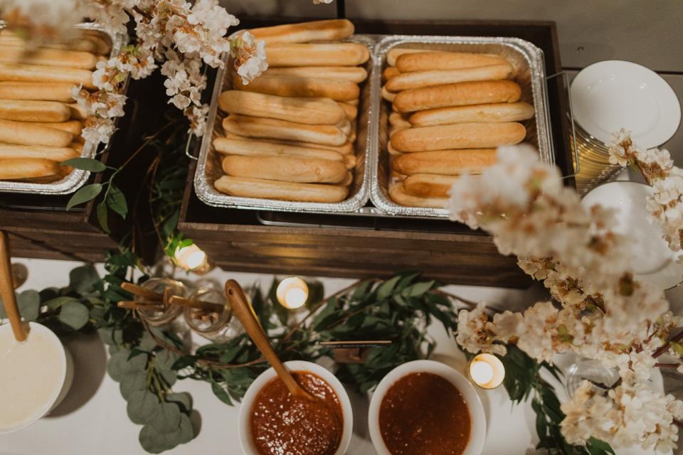 The breadstick bar at the wedding