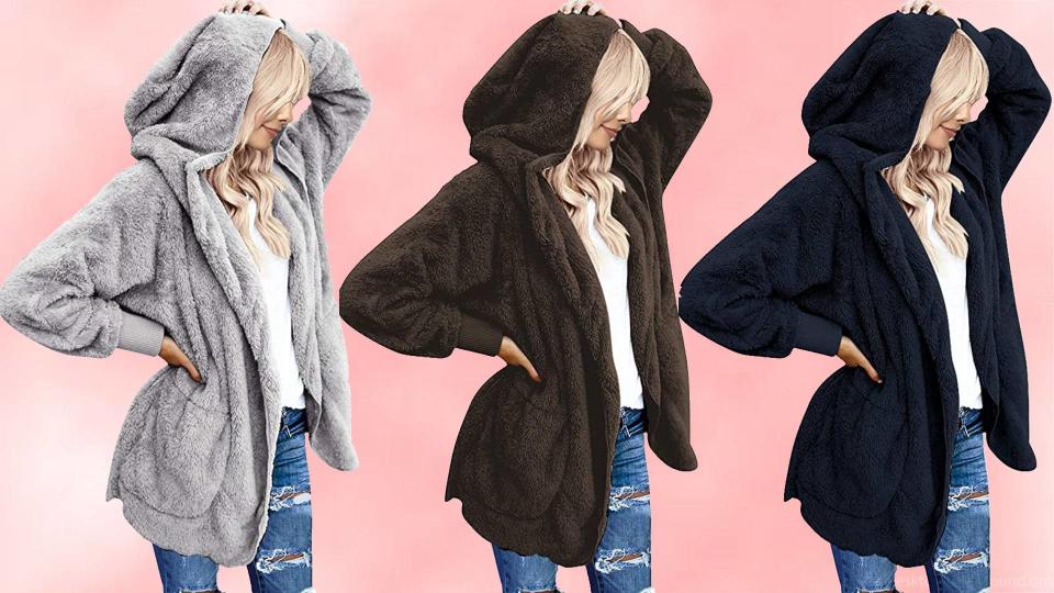 ACKKIA Open Front Oversized Hooded Cardigan (Photo: Amazon)