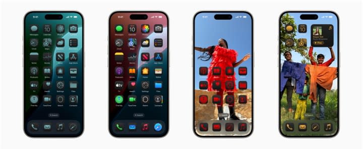 iOS 18 home screens.