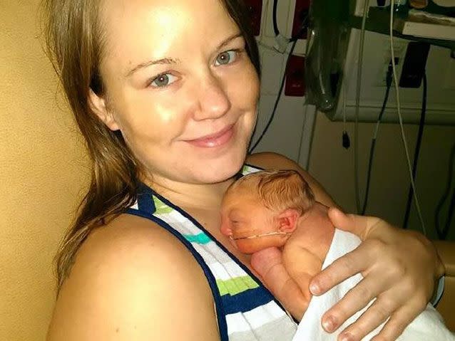 Jaxon's mother Brittany carried him through despite the possibility he would be stillborn. Source: Supplied