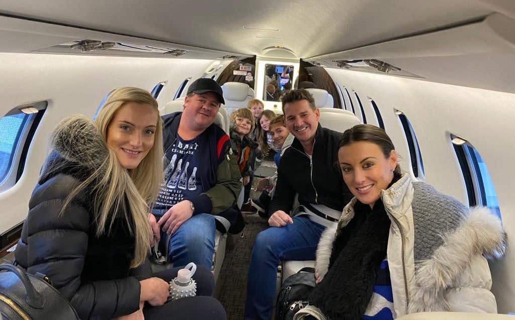 Miles Gilbert and his family inside a private jet - Miles Gilbert