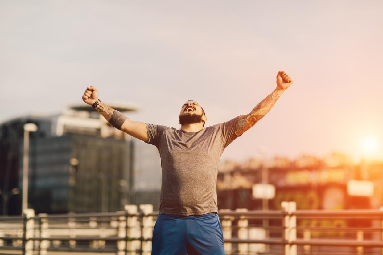 Stock picture of man celebrating in honour of International Men's Day. (Getty Images)