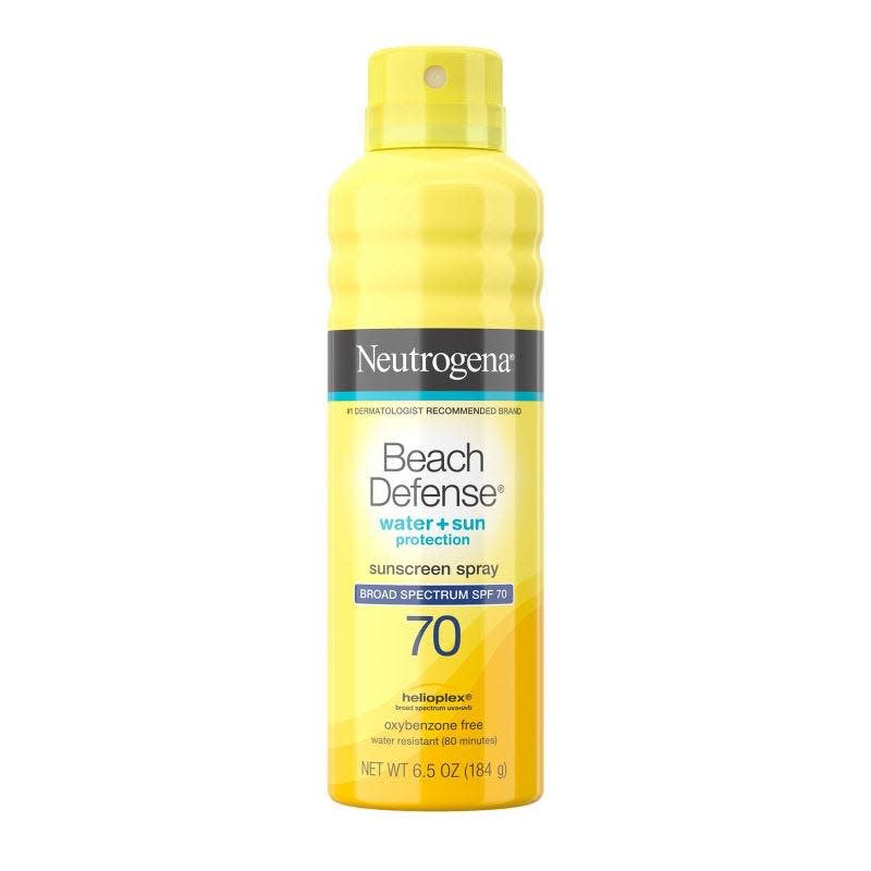 10) Beach Defense Sunscreen Spray - SPF 70