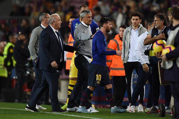 Setien sympathises with Lionel Messi - who he says is one of the purest players ever to live - after the match (Getty)