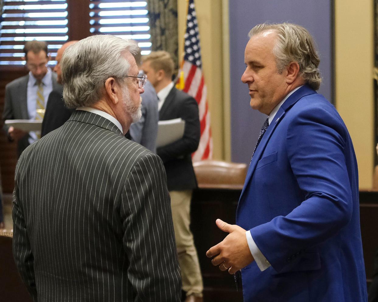 Sen. Roger Thompson, left, and Senate Pro Tem Greg Treat.