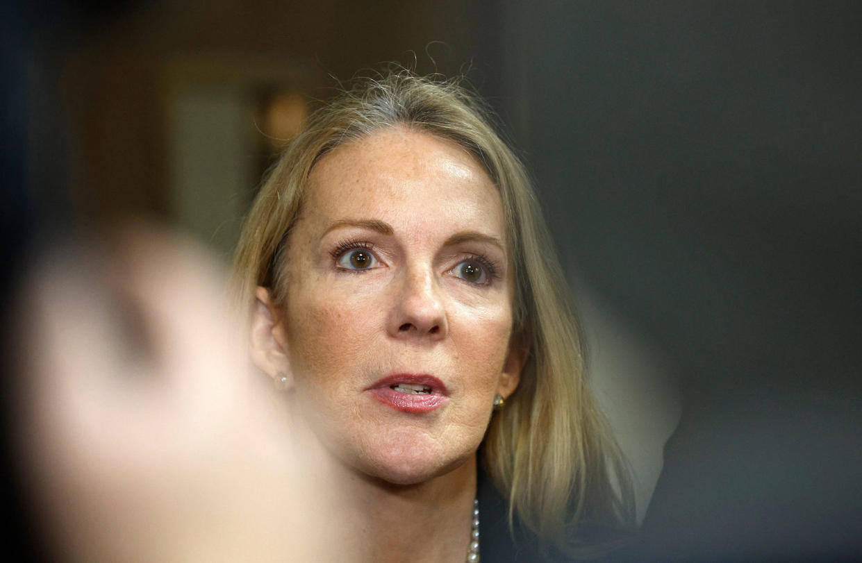 Monroe County District Attorney Sandra Doorley speaks to the media in February 2024. (Jamie Germano / Rochester Democrat / USA Today Network)