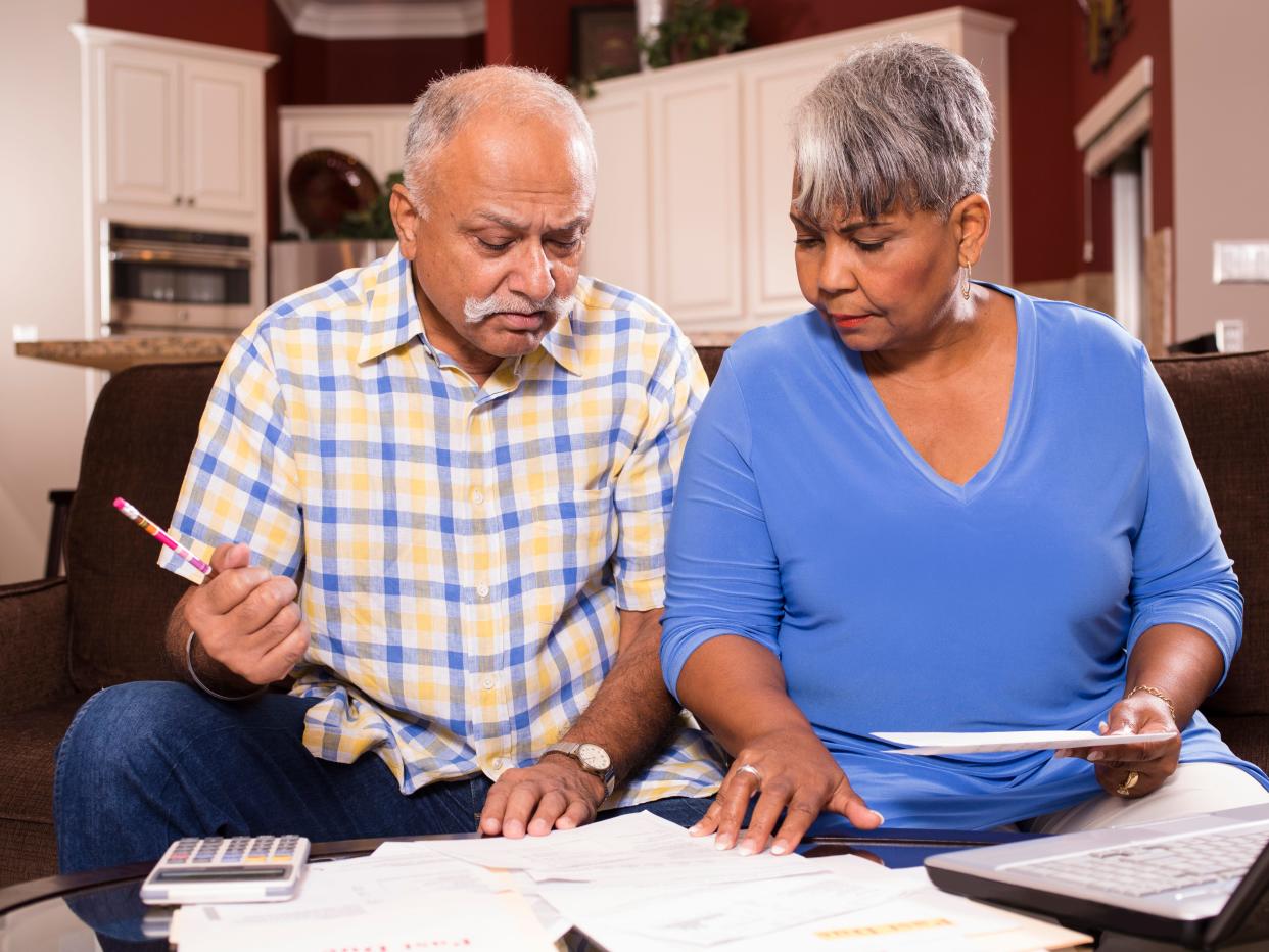 Couple with bills