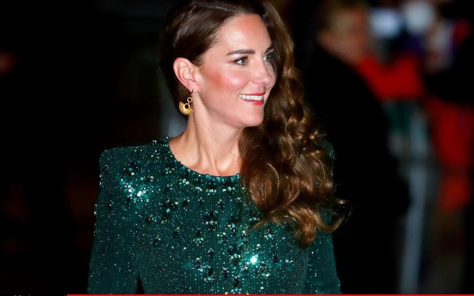  Kate with her hair styled in curls at the Royal Variety Performance last week - Getty Images Europe 