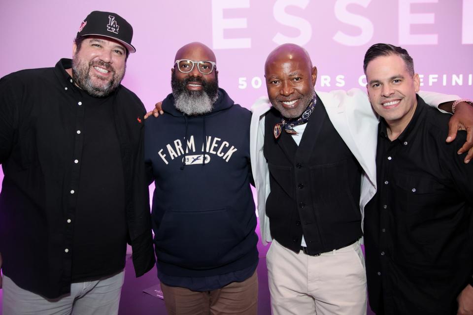 August 17, 2023 (New York City): Cris Abrego, Richelieu Dennis, Emmet Dennis at ESSENCE Studios' celebratory launch for the documentary 